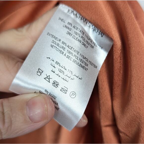 Jonathan Simkhai Orange Mae Classic Draped Mini Skirt Size 6 - Picture 7 of 7